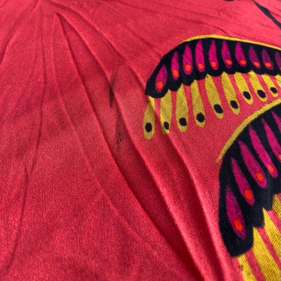 Farm Rio Living Bloom Maxi Dress Long Sleeve Red Jersey Size Large - Picture 9 of 11